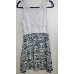 Maurices Dress Womens Size 9/10 Boho Mini Dress Lace Top Skater Fun Punk Dress
